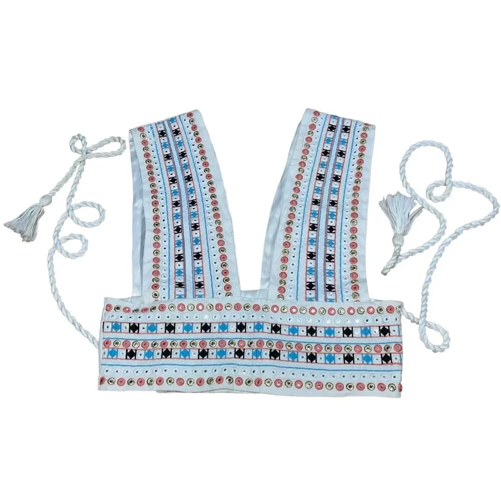 Cropped Embroidered Top Festival Metallic - Picture 3 of 11